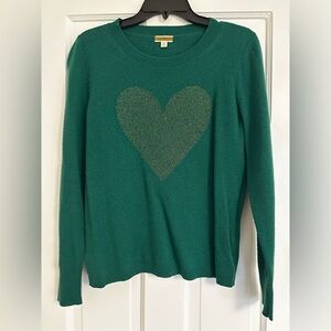 J Crew - Green cashmere sweater - heart shape